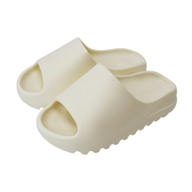 Cushioned Cloud Slides with Ridged Sole