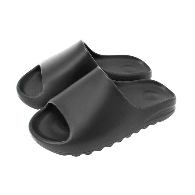 Cushioned Cloud Slides with Ridged Sole