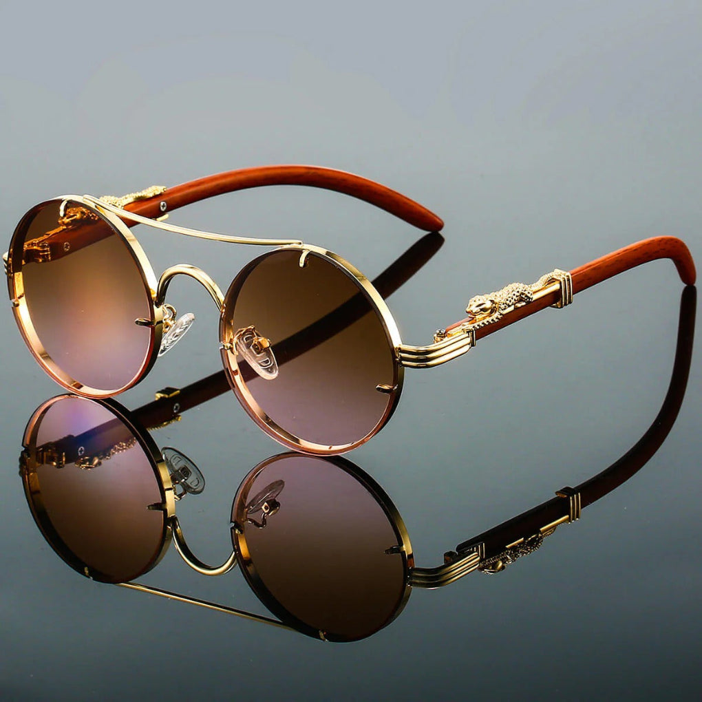 Davy | Unisex Round Double Bridge Sunglasses with Gradient Lenses