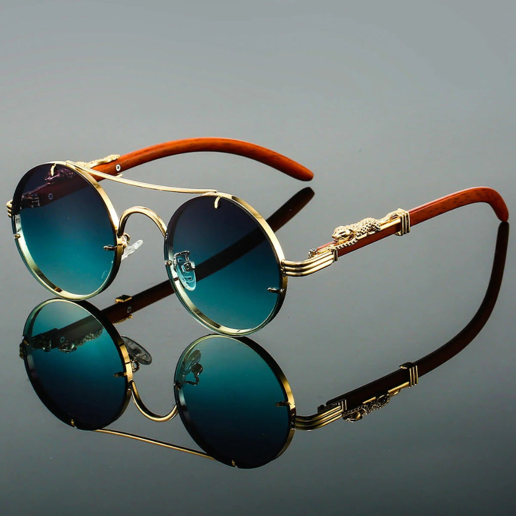 Davy | Unisex Round Double Bridge Sunglasses with Gradient Lenses