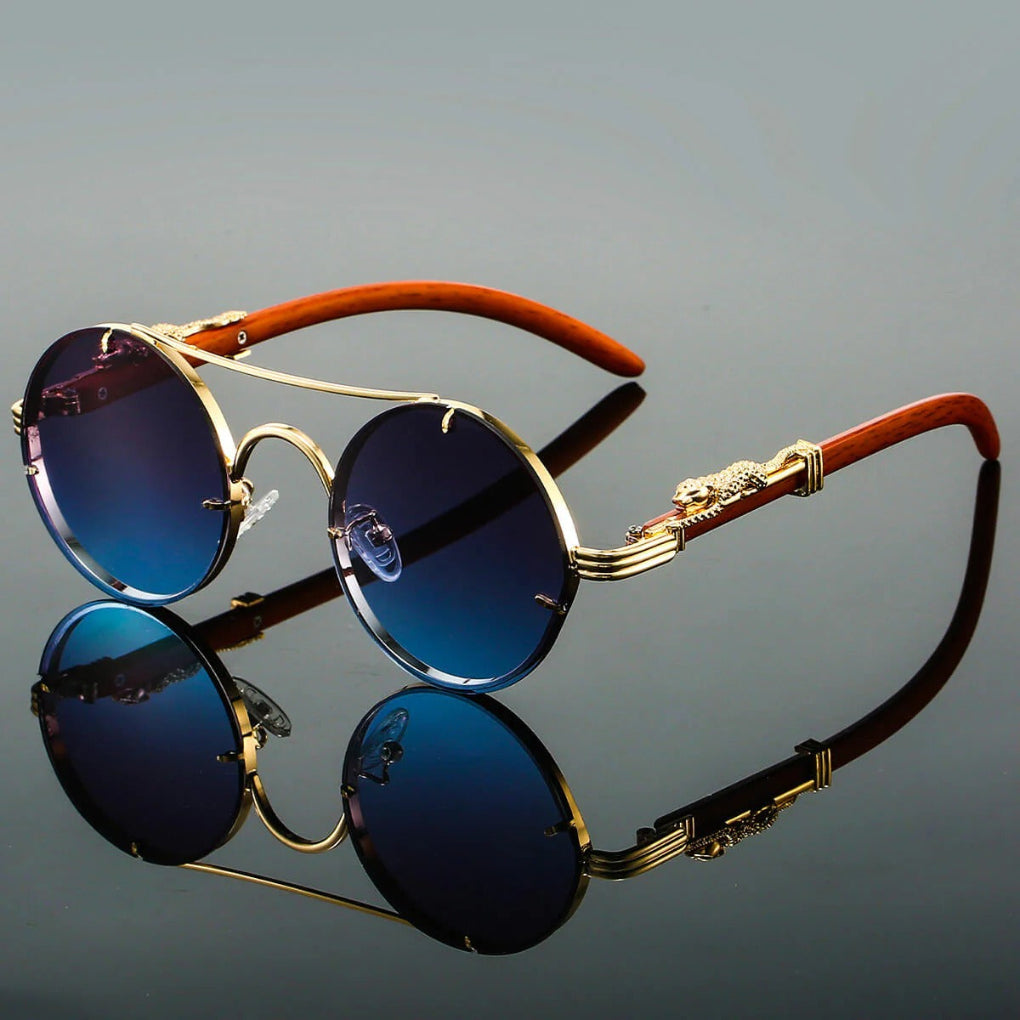 Davy | Unisex Round Double Bridge Sunglasses with Gradient Lenses