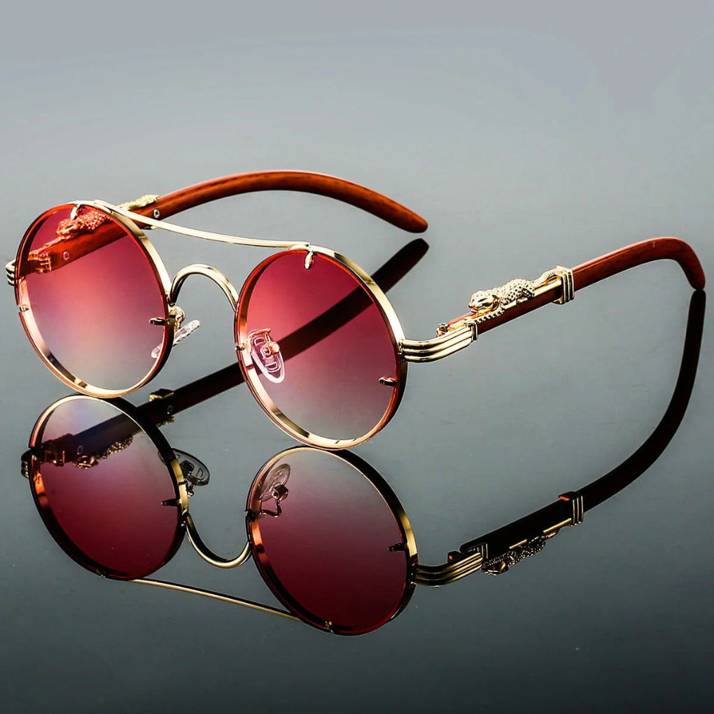Davy | Unisex Round Double Bridge Sunglasses with Gradient Lenses