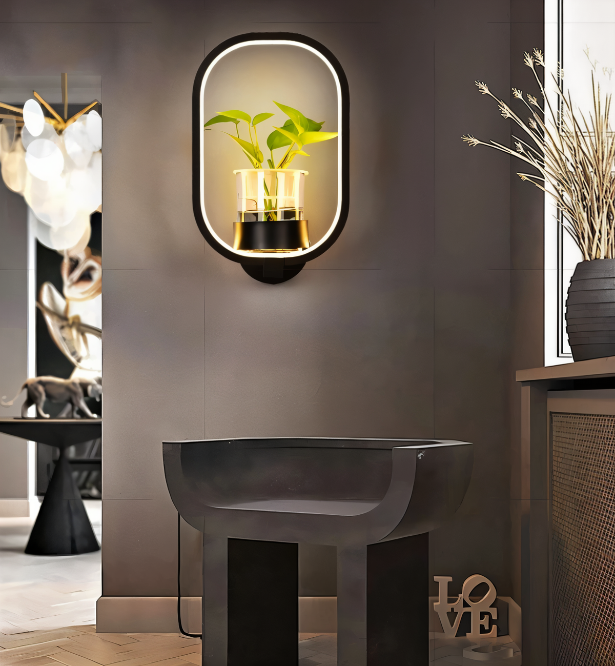 Davy | VerdantLume LED Wall Light with Plant Holder