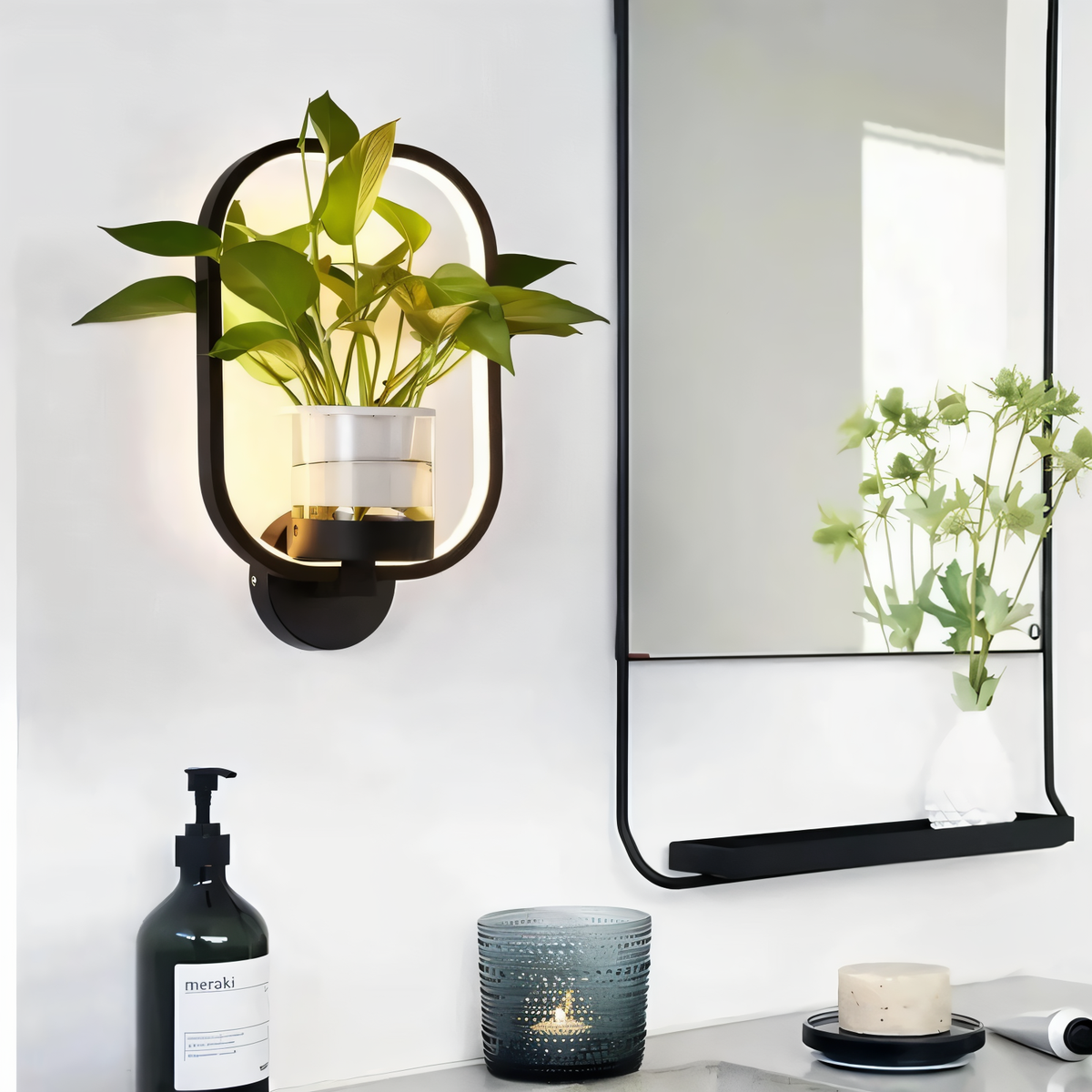 Davy | VerdantLume LED Wall Light with Plant Holder