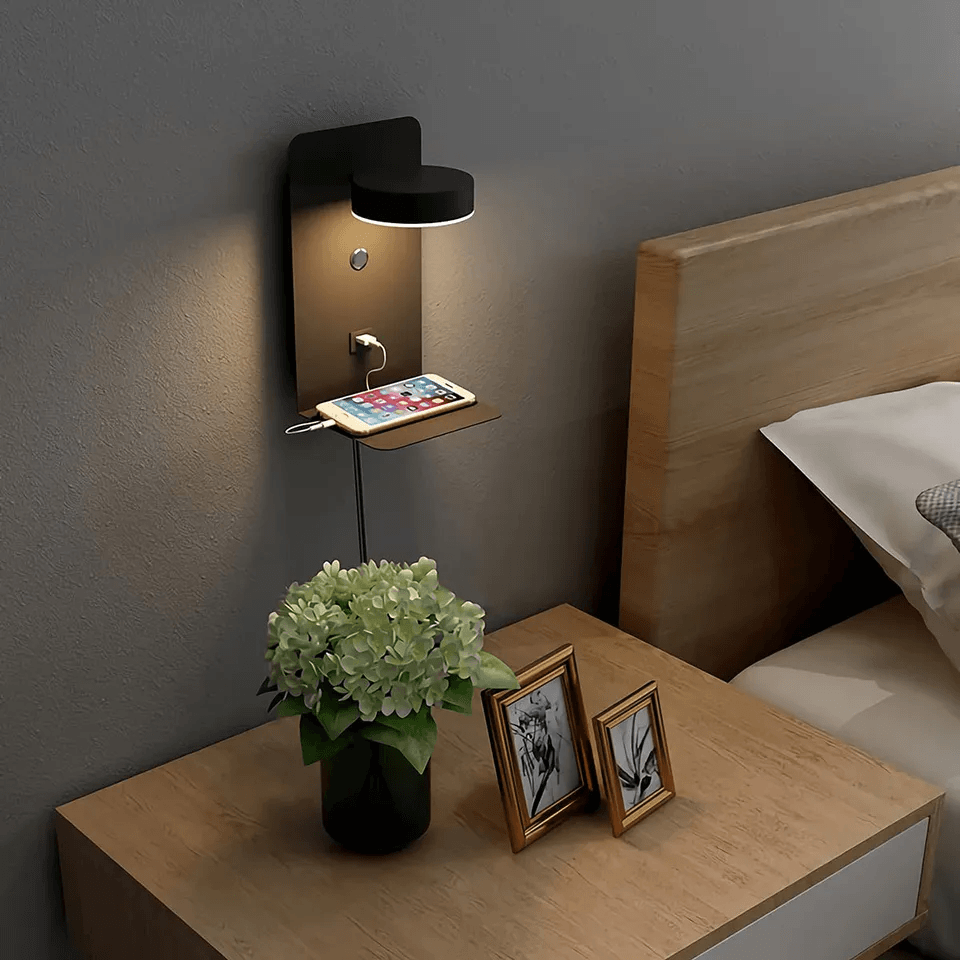 Davy | Wall Light with USB-C Charger and 330° Swivel