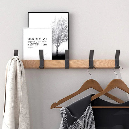 Davy | Wall wardrobe with movable hooks – Scandinavian design made of wood and metal
