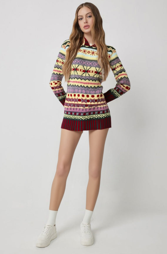 Cozy Hooded Norwegian Sweater