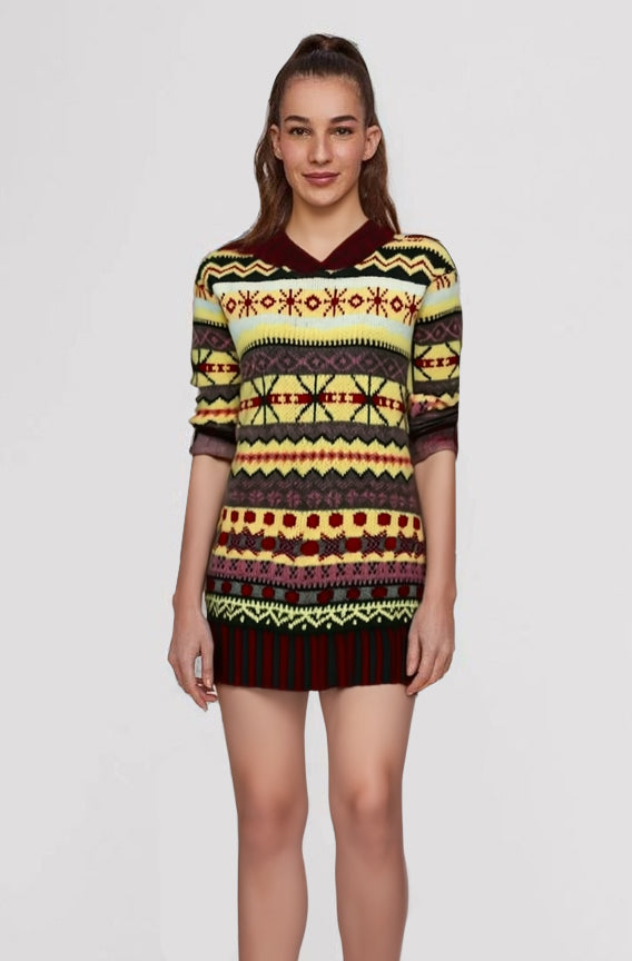 Cozy Hooded Norwegian Sweater
