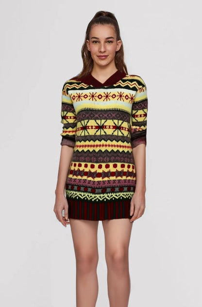 Cozy Hooded Norwegian Sweater