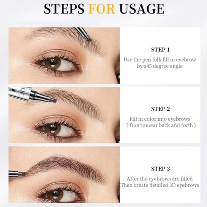 Davy | Waterproof 4-Tip Brow Pen for Natural Look