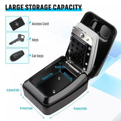 Davy | Waterproof Wall-Mounted Key Box – Outdoor Lockable Key Storage with Combination Code