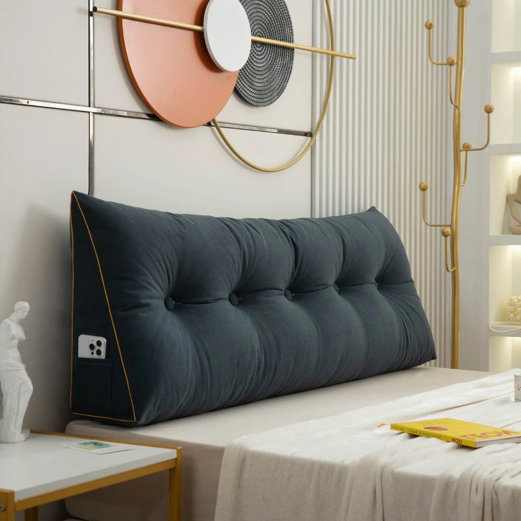 Davy | Wedge Reading Pillow Tufted Bed Pillow