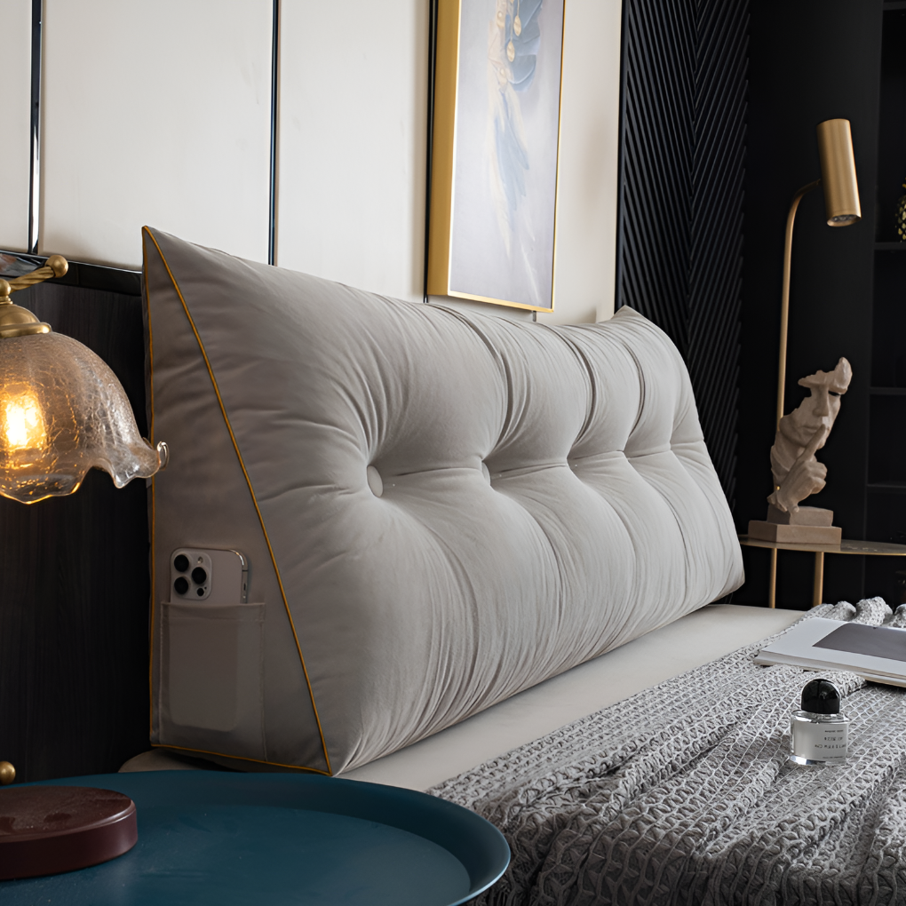 Davy | Wedge Reading Pillow Tufted Bed Pillow