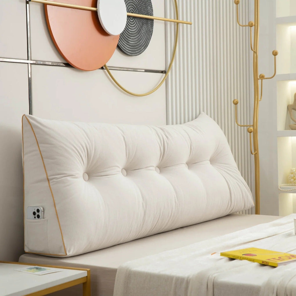 Davy | Wedge Reading Pillow Tufted Bed Pillow