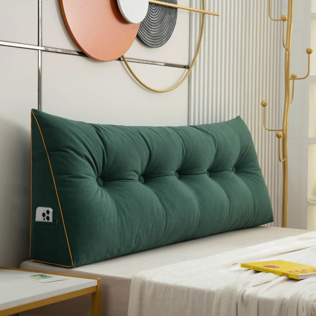 Davy | Wedge Reading Pillow Tufted Bed Pillow