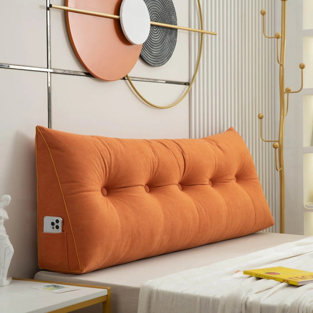 Davy | Wedge Reading Pillow Tufted Bed Pillow