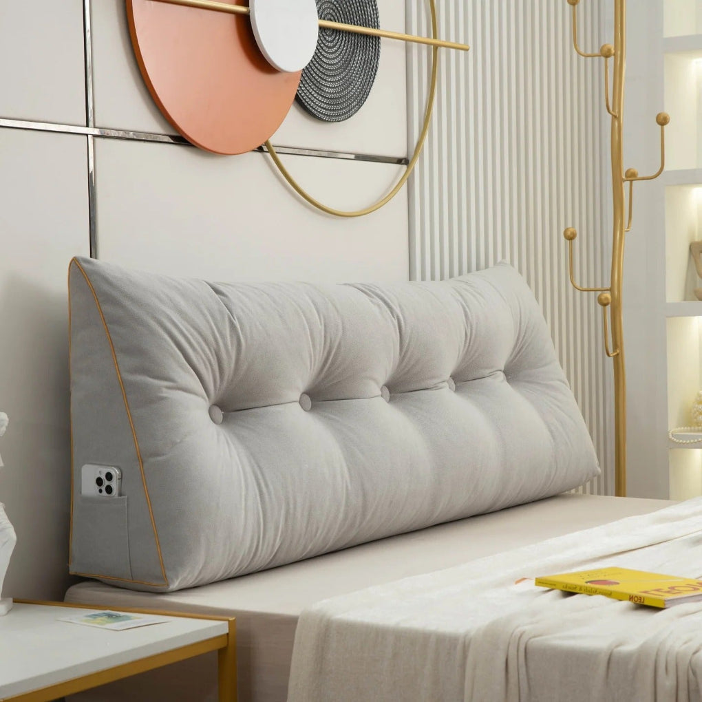 Davy | Wedge Reading Pillow Tufted Bed Pillow
