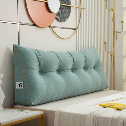 Davy | Wedge Reading Pillow Tufted Bed Pillow