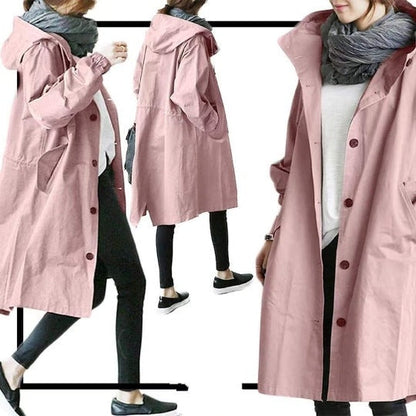 Davy | Windproof Women's Trench Coat with Hood