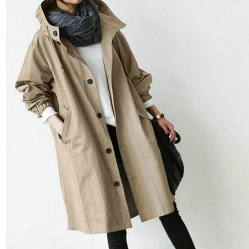 Davy | Windproof Women's Trench Coat with Hood