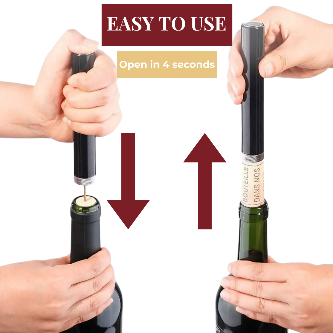 Davy | WineLuxe Air Pressure Wine Opener – Stainless Steel & Ergonomic Design
