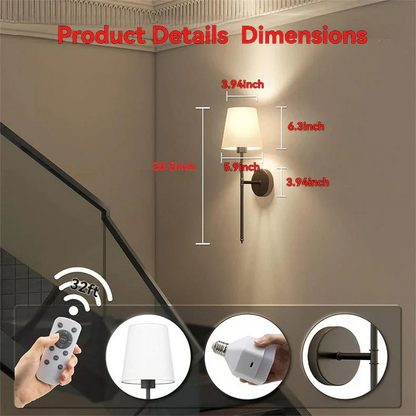 Davy | Wireless Wall Lamps, Pack of 2