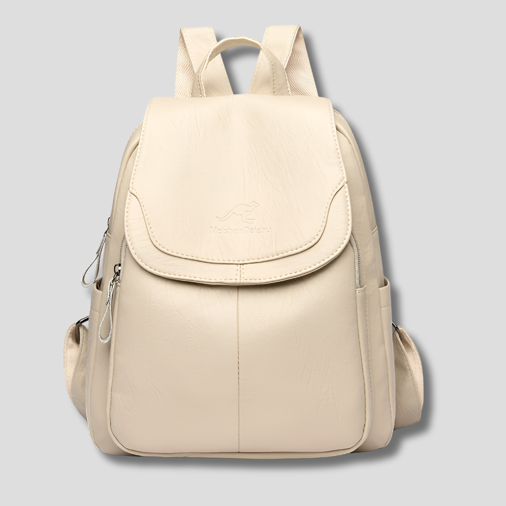Davy | Women's Anti-Theft Leather Backpack with Embossed Design