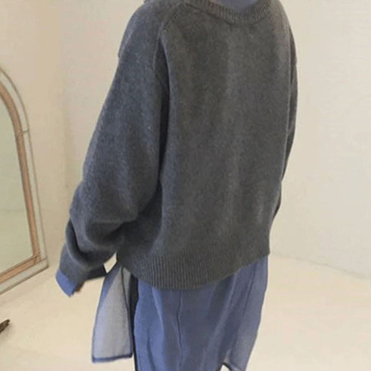 Asymmetrical Button Knit Cardigan