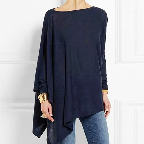 Asymmetrical Drape Long Sleeve Top