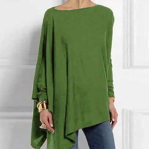 Asymmetrical Drape Long Sleeve Top