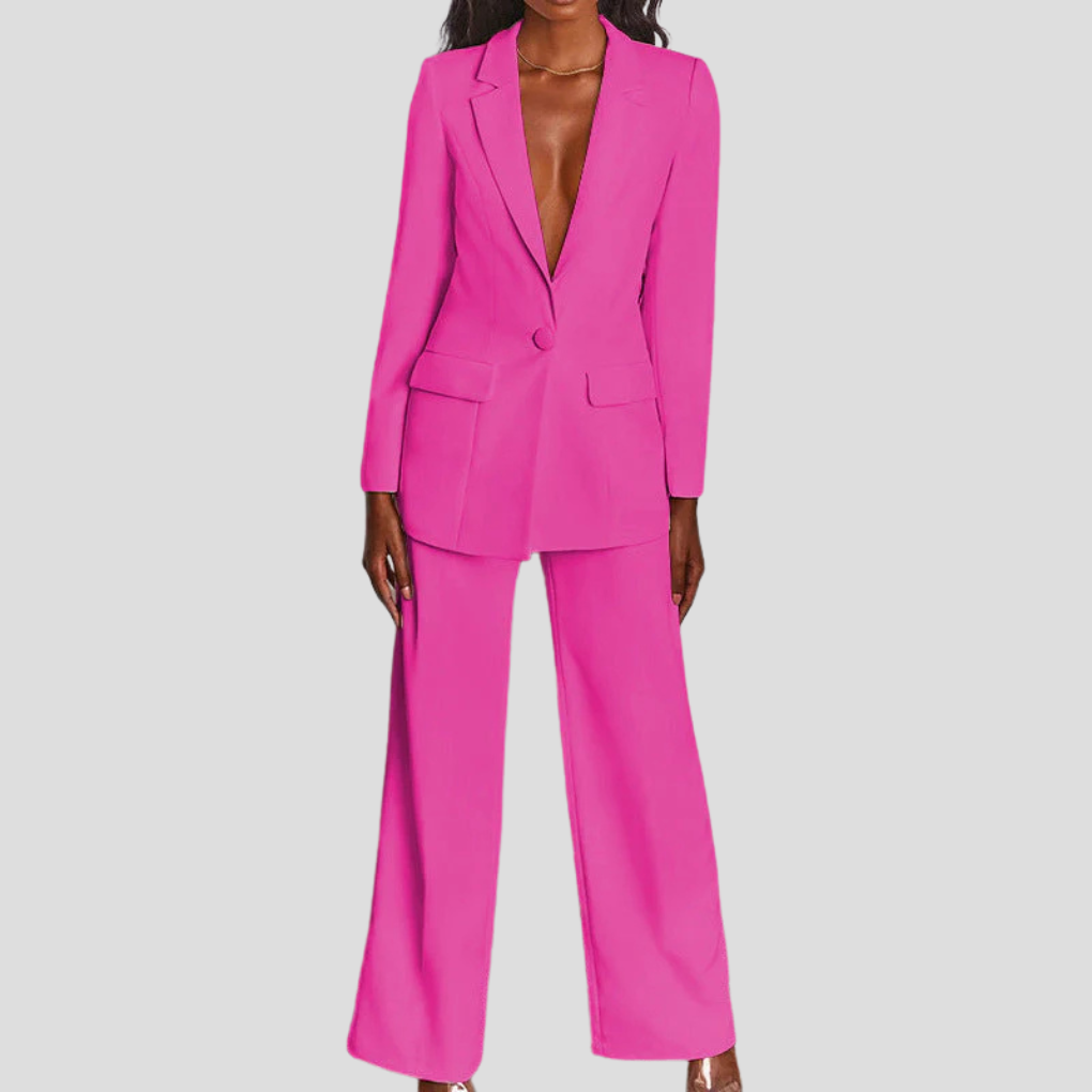Tailored Notch Lapel Blazer and Trouser Set