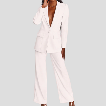 Tailored Notch Lapel Blazer and Trouser Set
