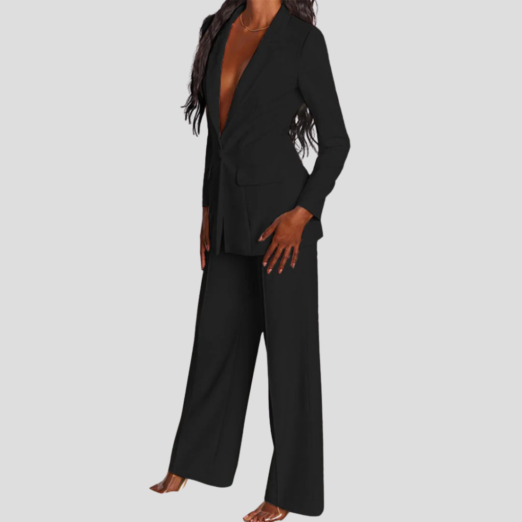 Tailored Notch Lapel Blazer and Trouser Set