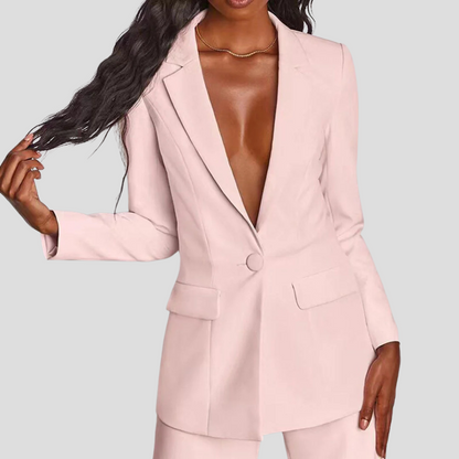 Tailored Notch Lapel Blazer and Trouser Set