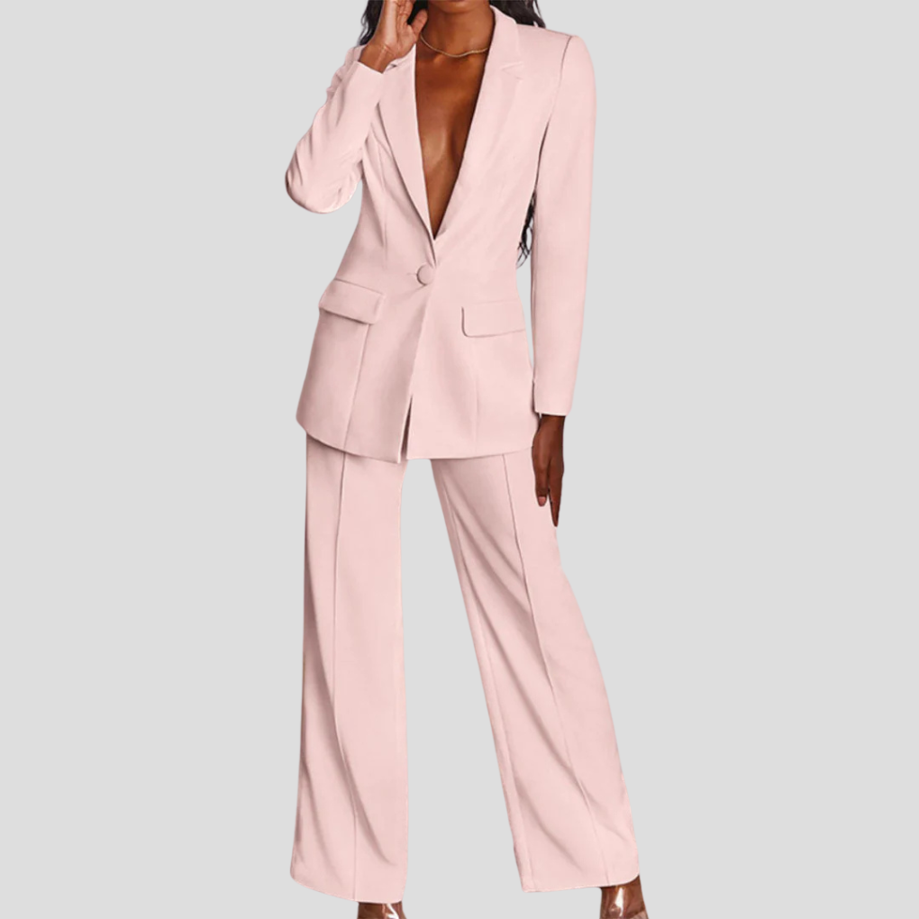 Tailored Notch Lapel Blazer and Trouser Set