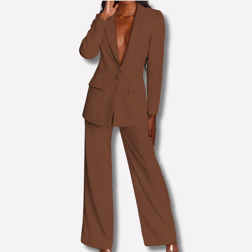 Tailored Notch Lapel Blazer and Trouser Set