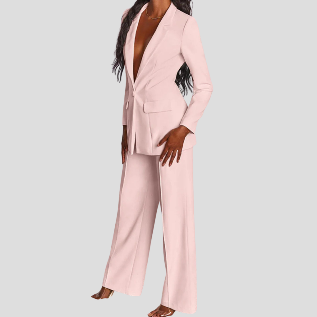 Tailored Notch Lapel Blazer and Trouser Set