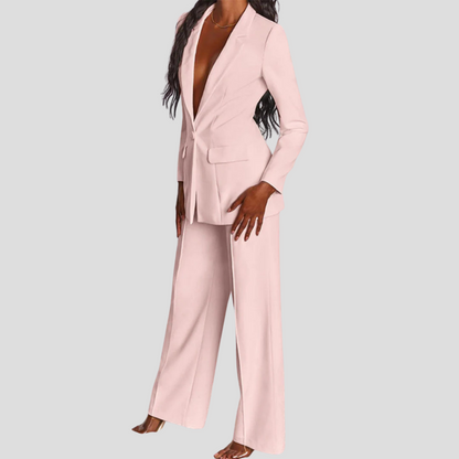 Tailored Notch Lapel Blazer and Trouser Set