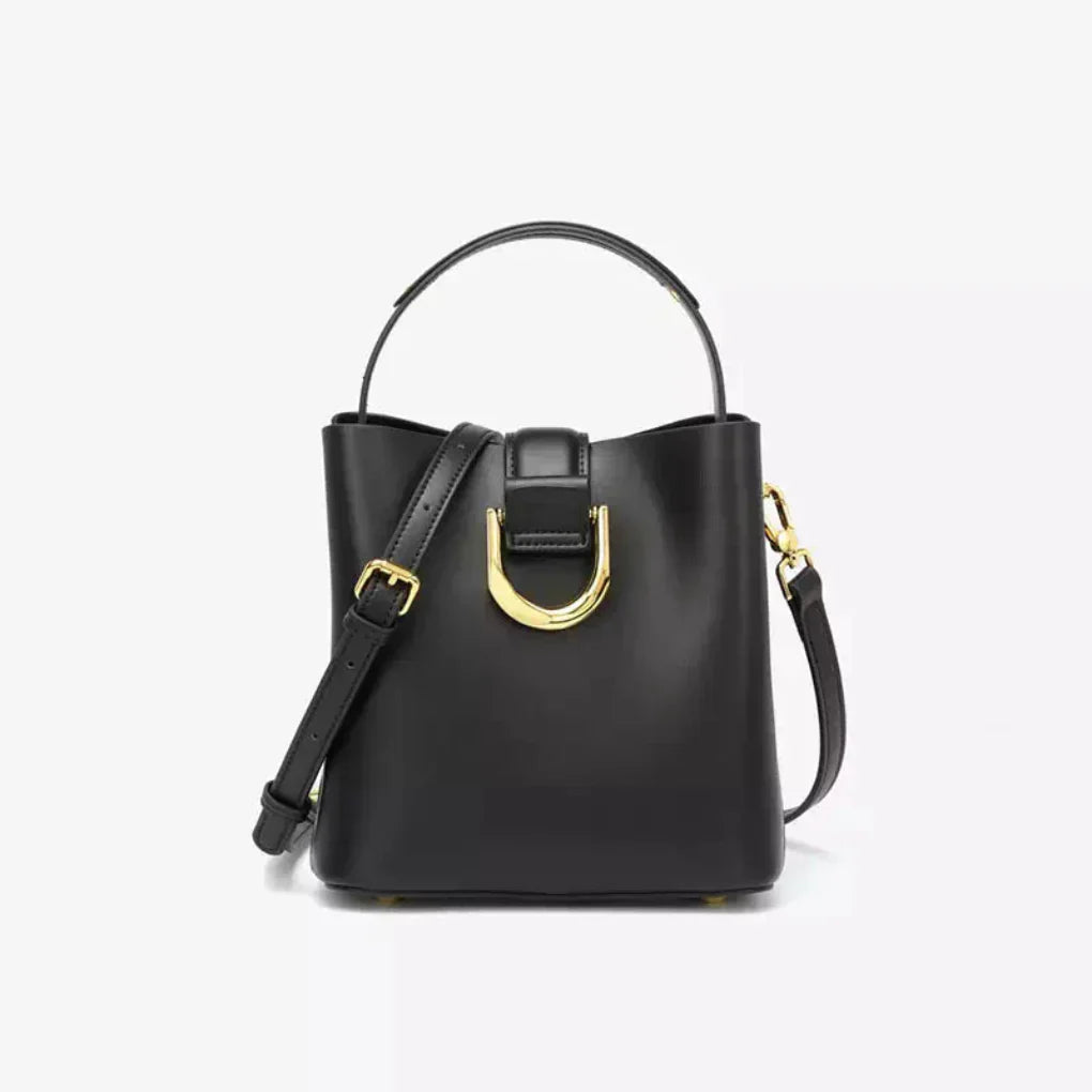 Davy | Women's Bucket Handbag with Gold Buckle