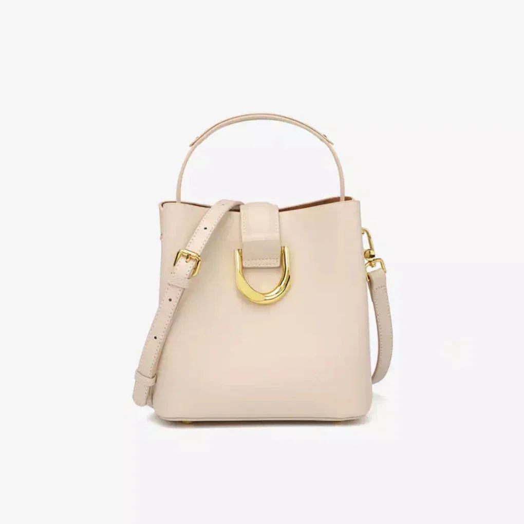Davy | Women's Bucket Handbag with Gold Buckle Detail