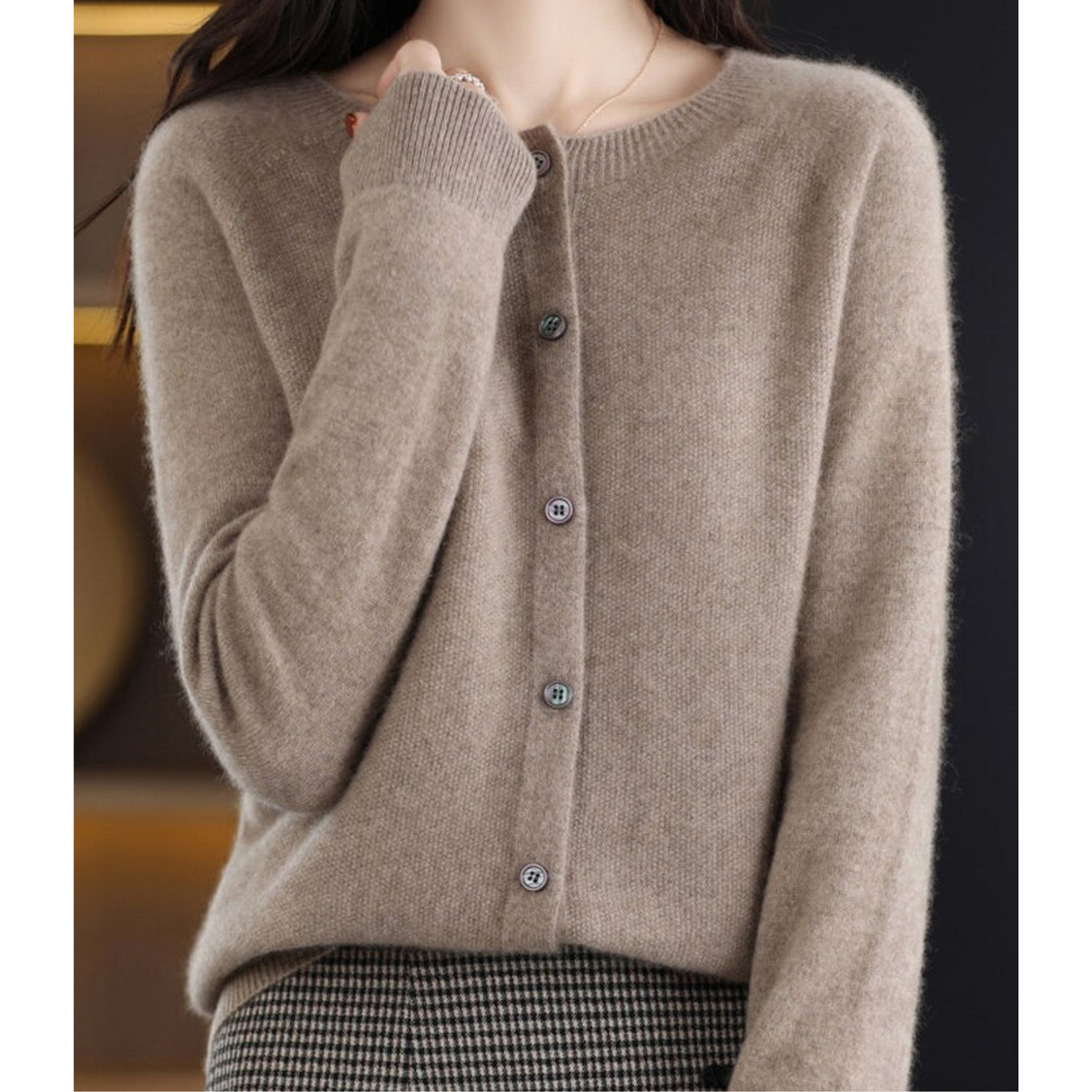 Cozy Merino Cashmere Blend Button Cardigan