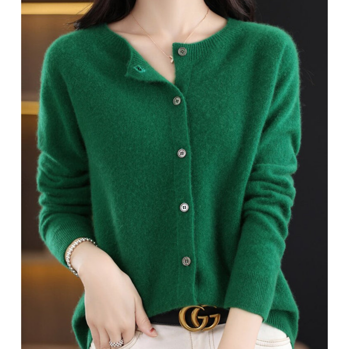 Cozy Merino Cashmere Blend Button Cardigan