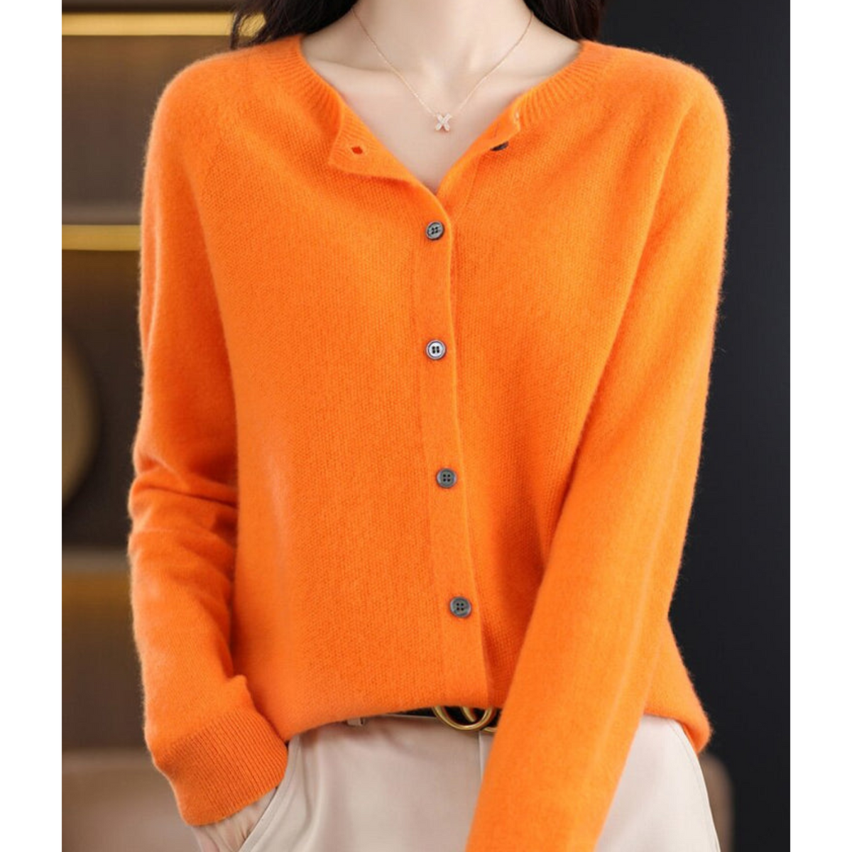 Cozy Merino Cashmere Blend Button Cardigan