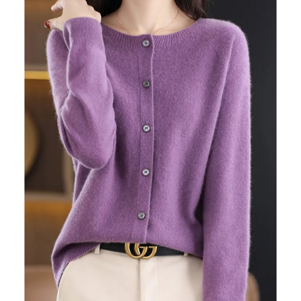 Cozy Merino Cashmere Blend Button Cardigan