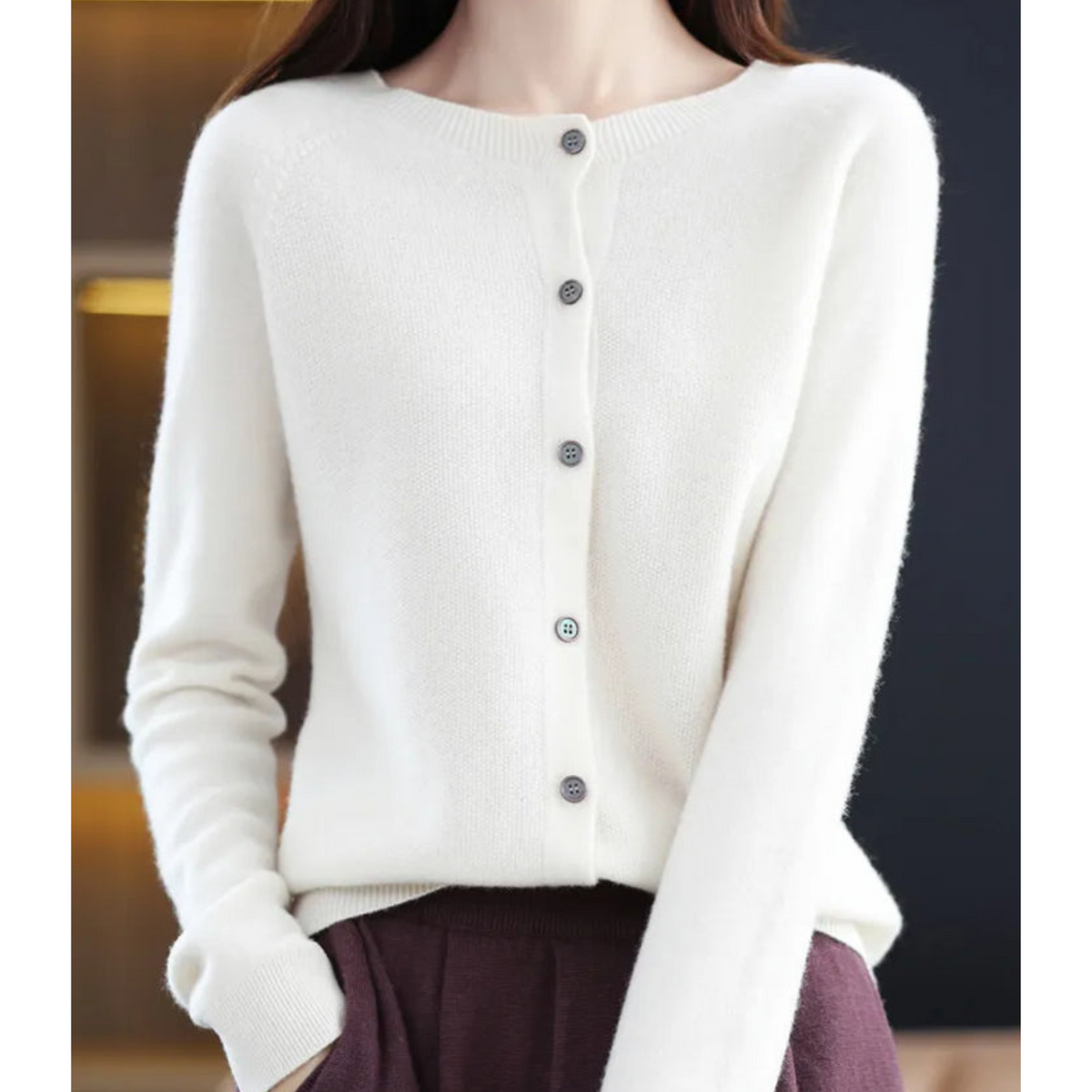 Cozy Merino Cashmere Blend Button Cardigan