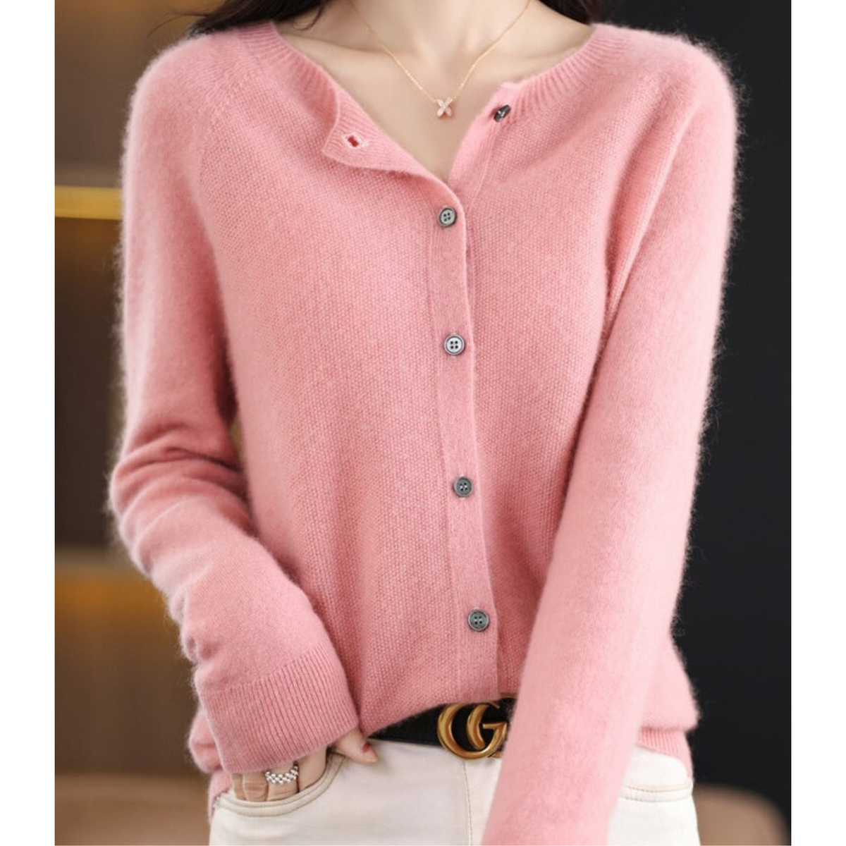 Cozy Merino Cashmere Blend Button Cardigan