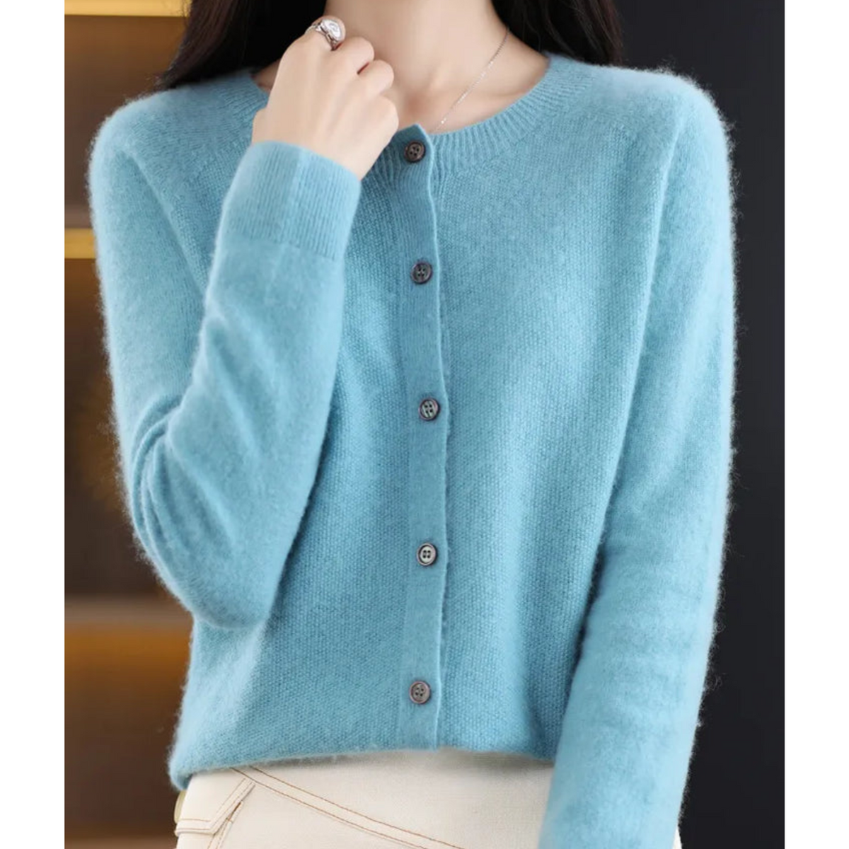 Cozy Merino Cashmere Blend Button Cardigan