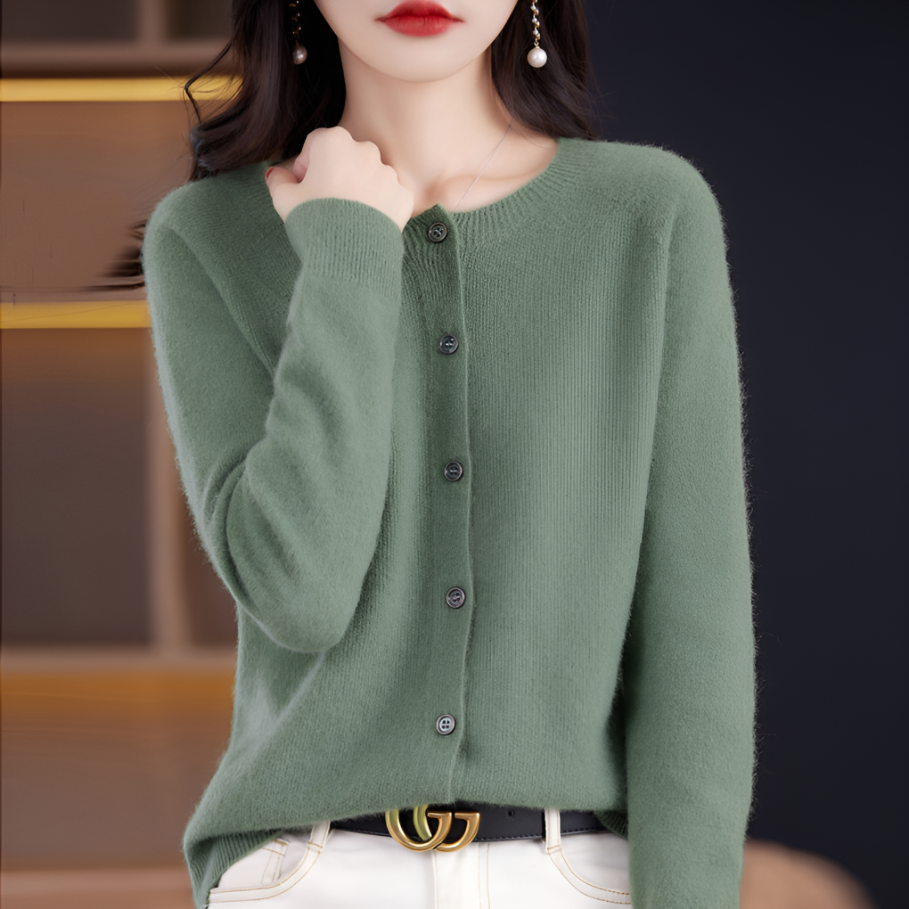 Cozy Merino Cashmere Blend Button Cardigan