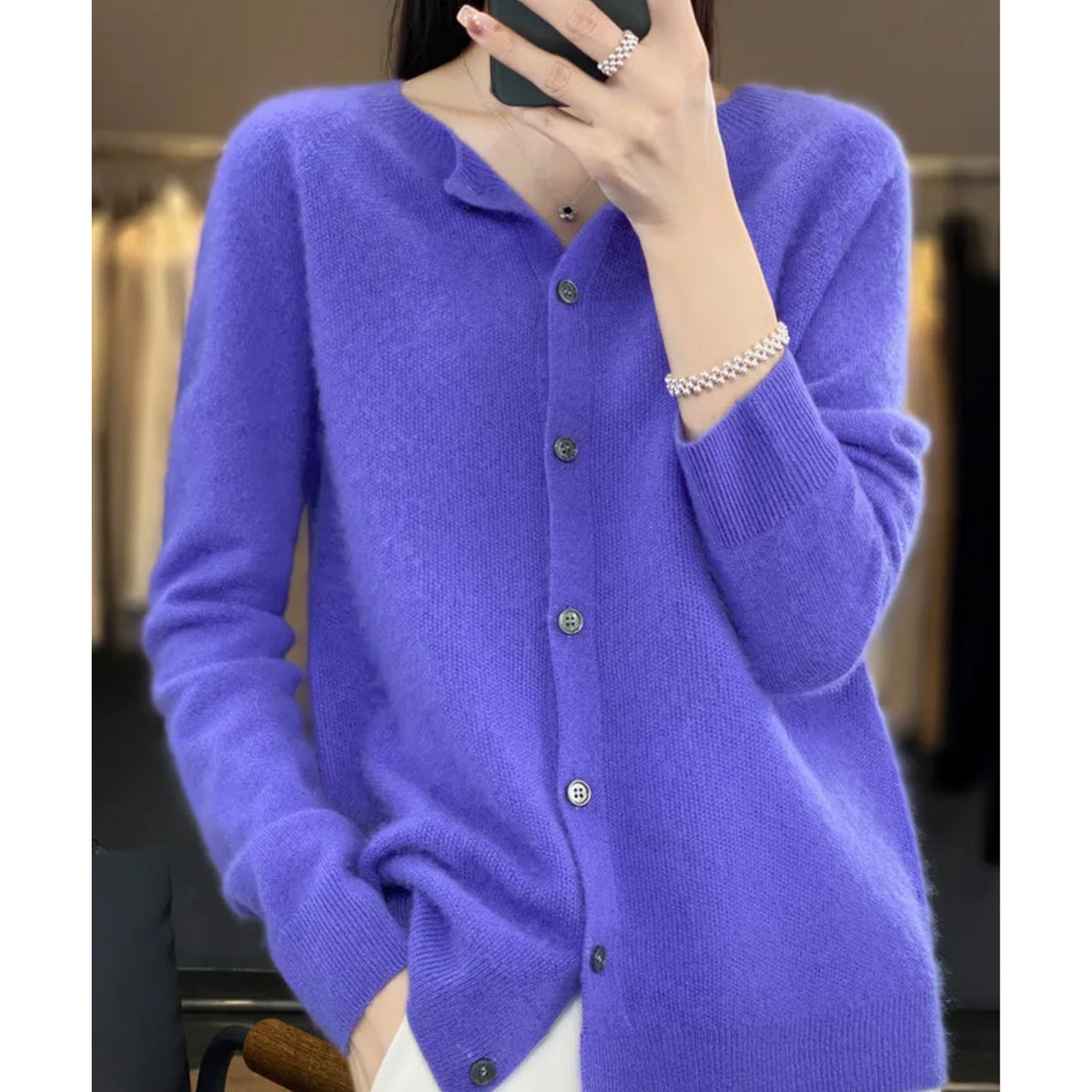 Cozy Merino Cashmere Blend Button Cardigan