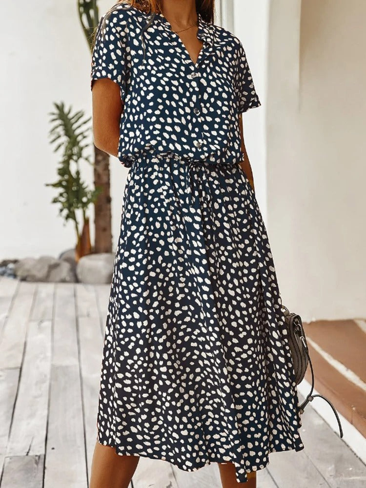 Women's Breezy Dot Print Midi Dress